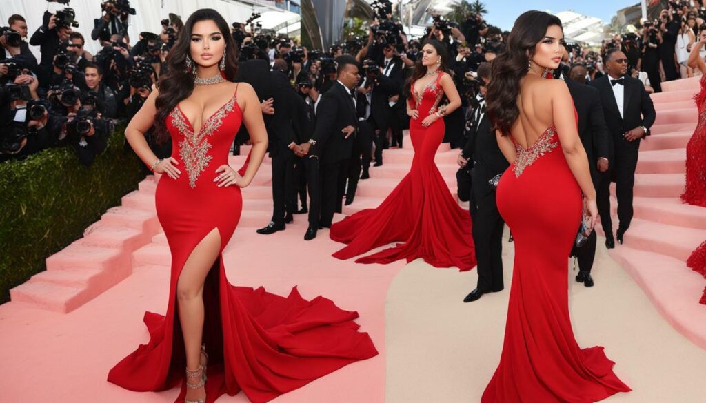 Glamorous shot of Demi Rose on the red carpet